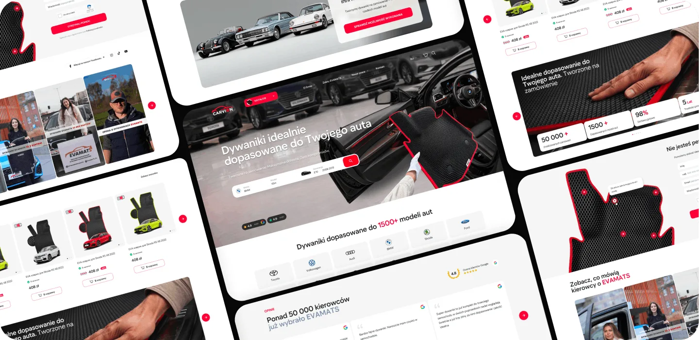 Screenshot EVAMATS — makiety interaktywne wysokiej rozdzielczości w panelu Figma