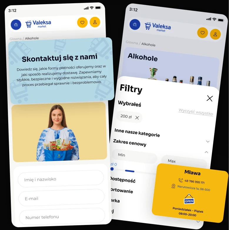 Okno modalne „Szybki zakup” i pasek darmowej dostawy — Valeksa Market by DigiWay